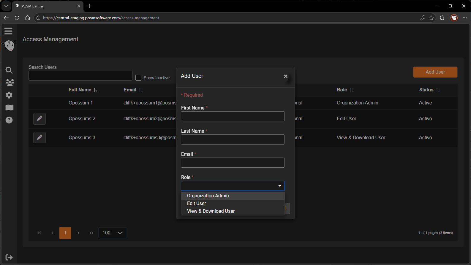 Add a POSM Central user