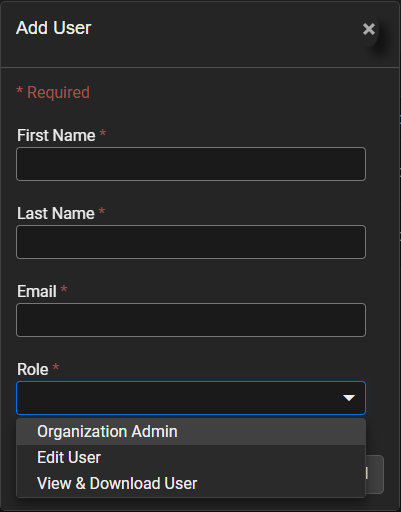 Select a POSM Central user role