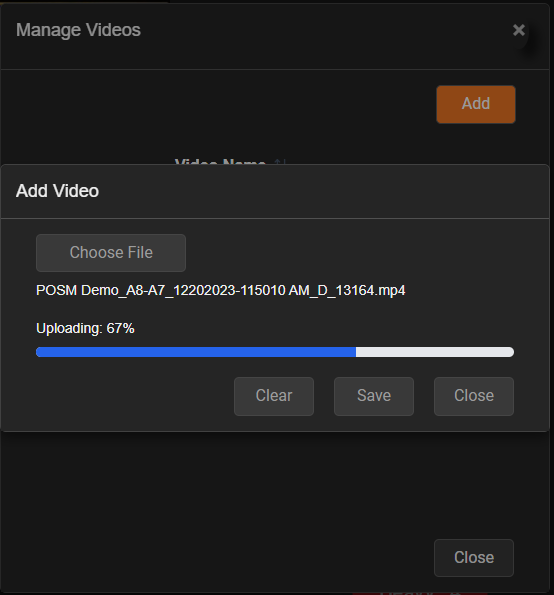 Video uploading to POSM Central