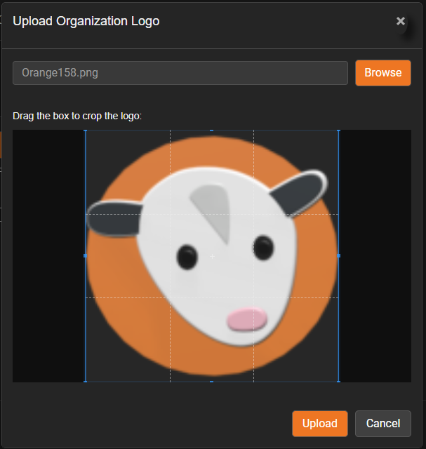Crop the organization logo