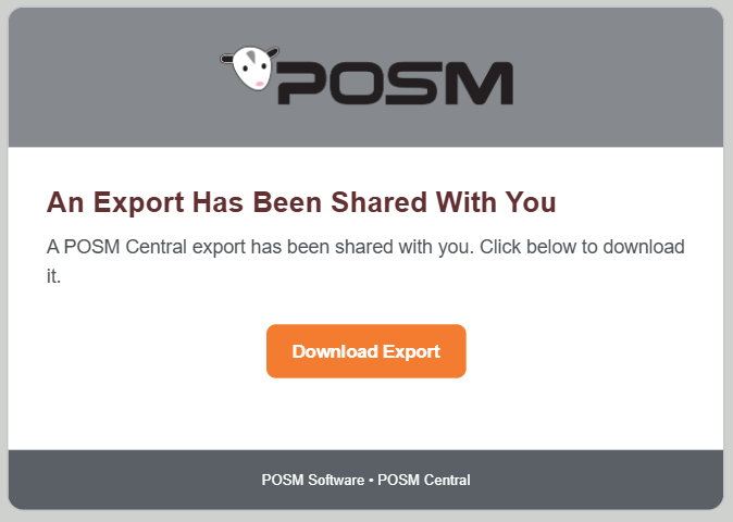 POSM Central export ready email