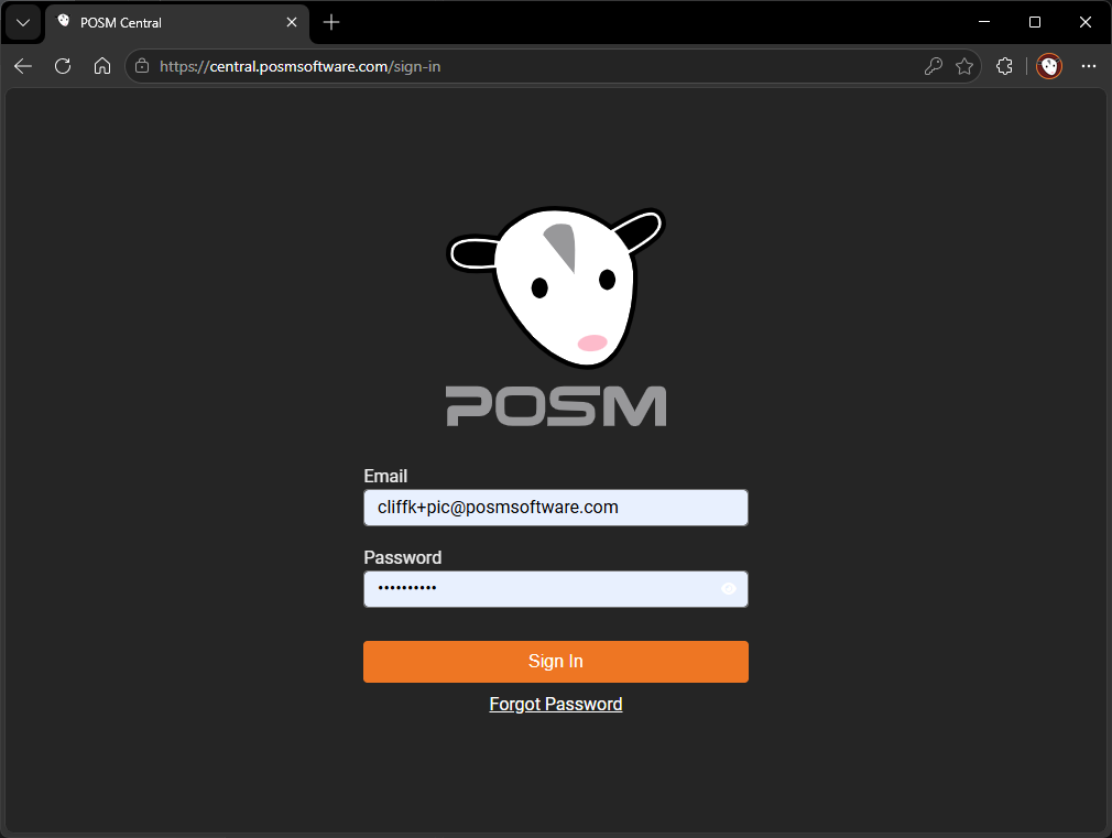 POSM Central login