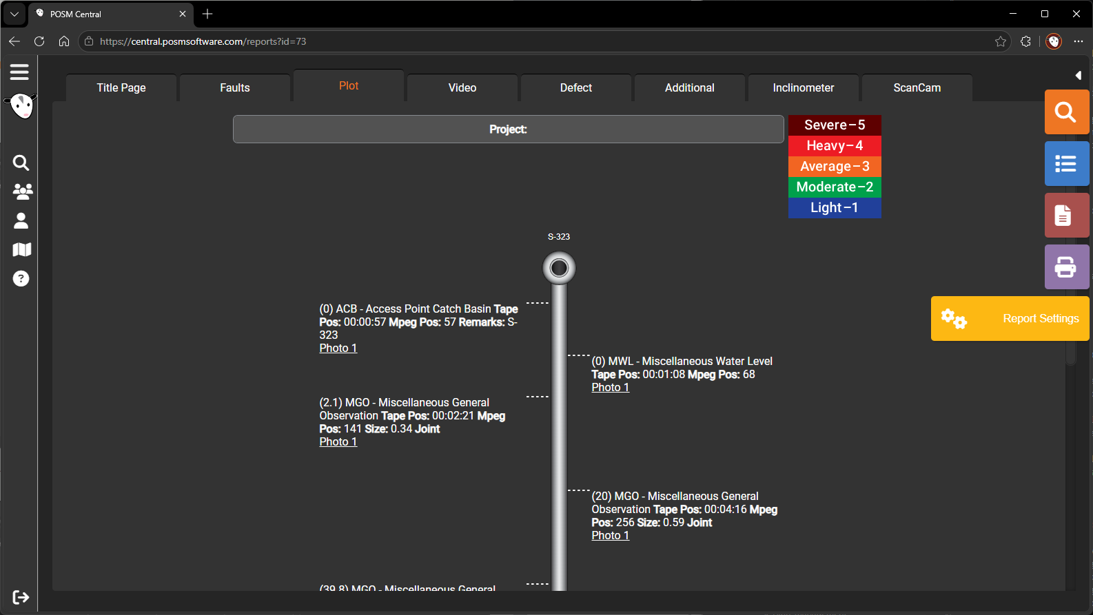 Plot Report Settings button