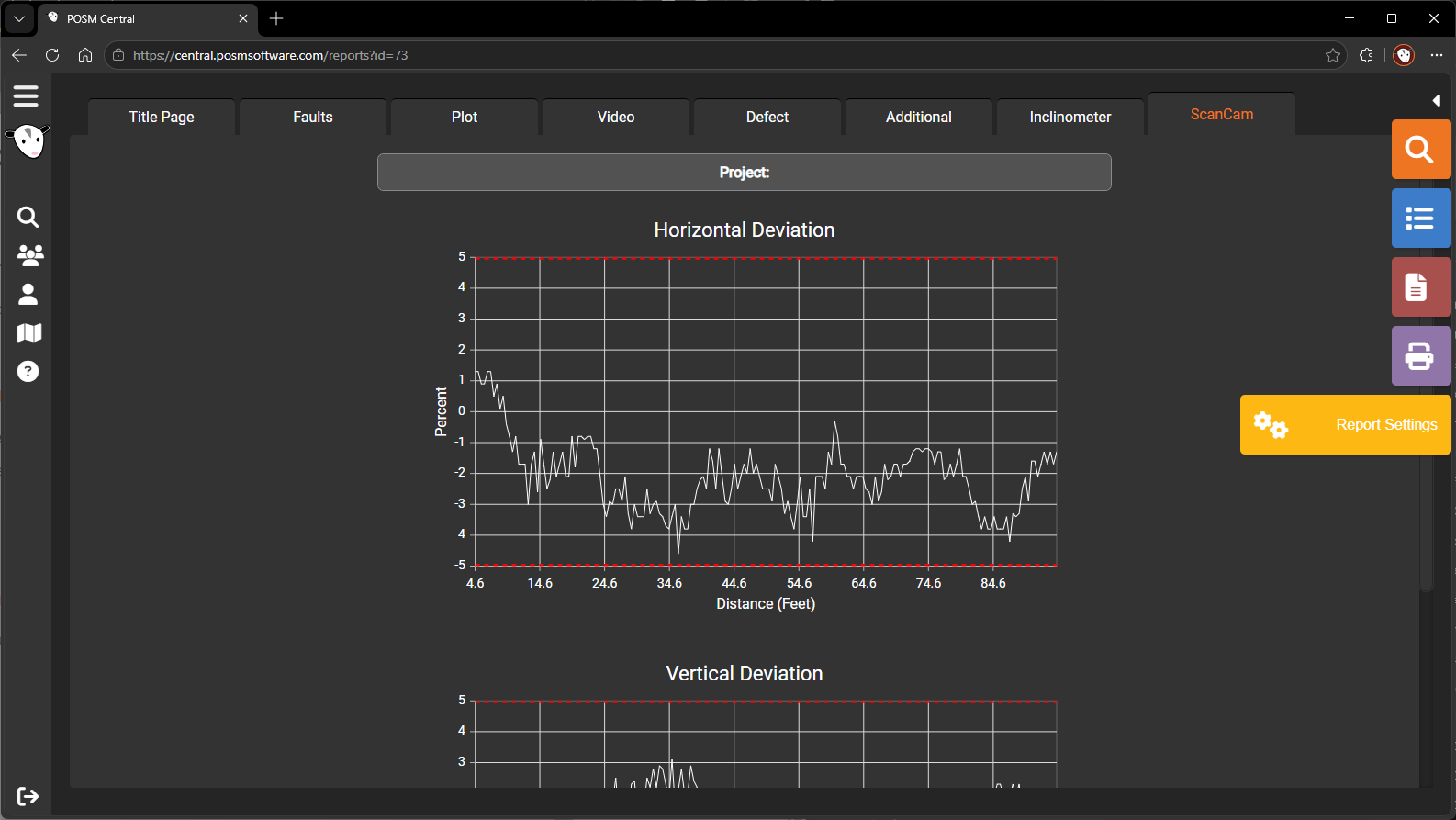 ScanCam Report Settings button