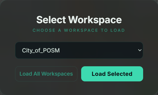 POSM Central GIS workspace selector