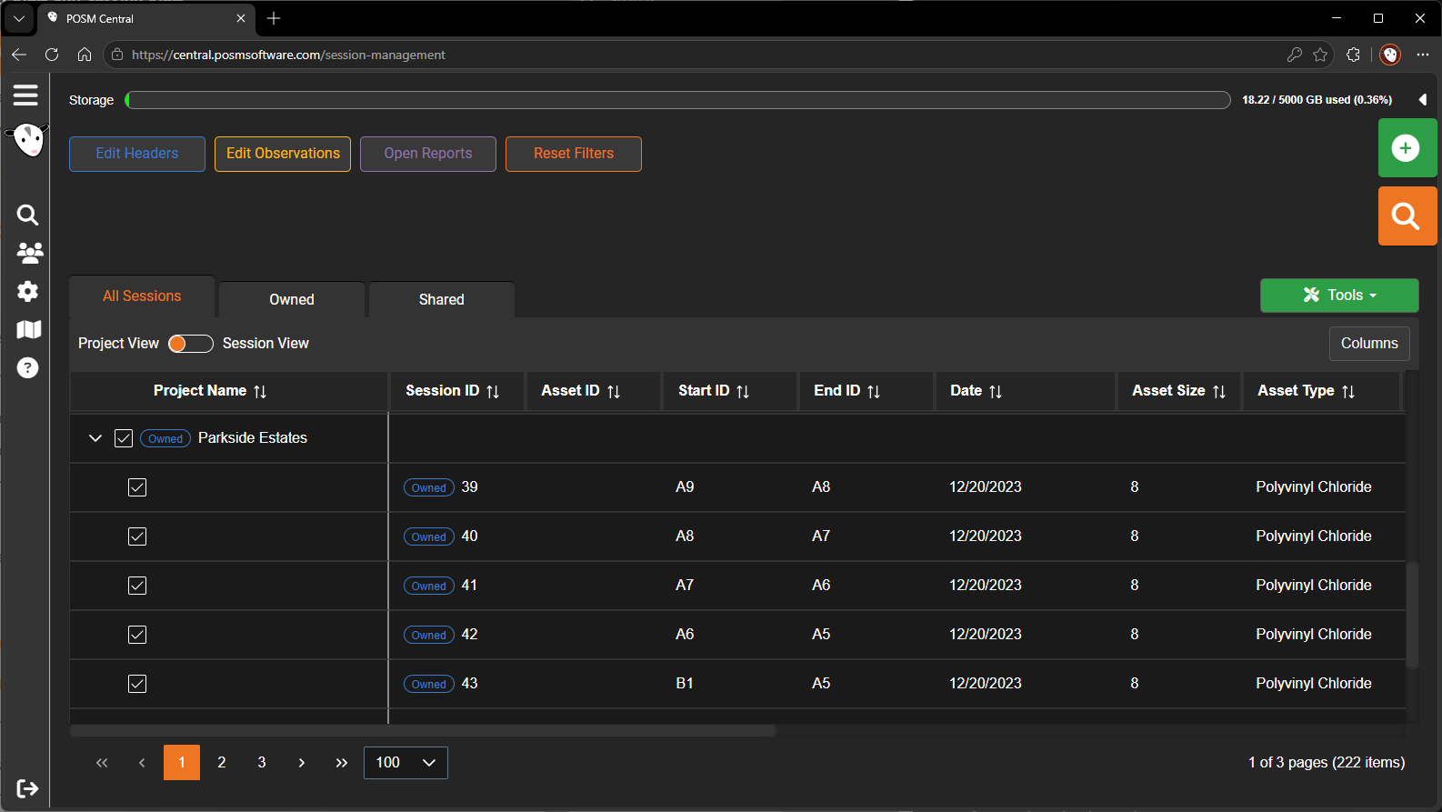 Project View Selected