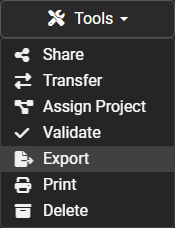Export sessions from the Tools menu
